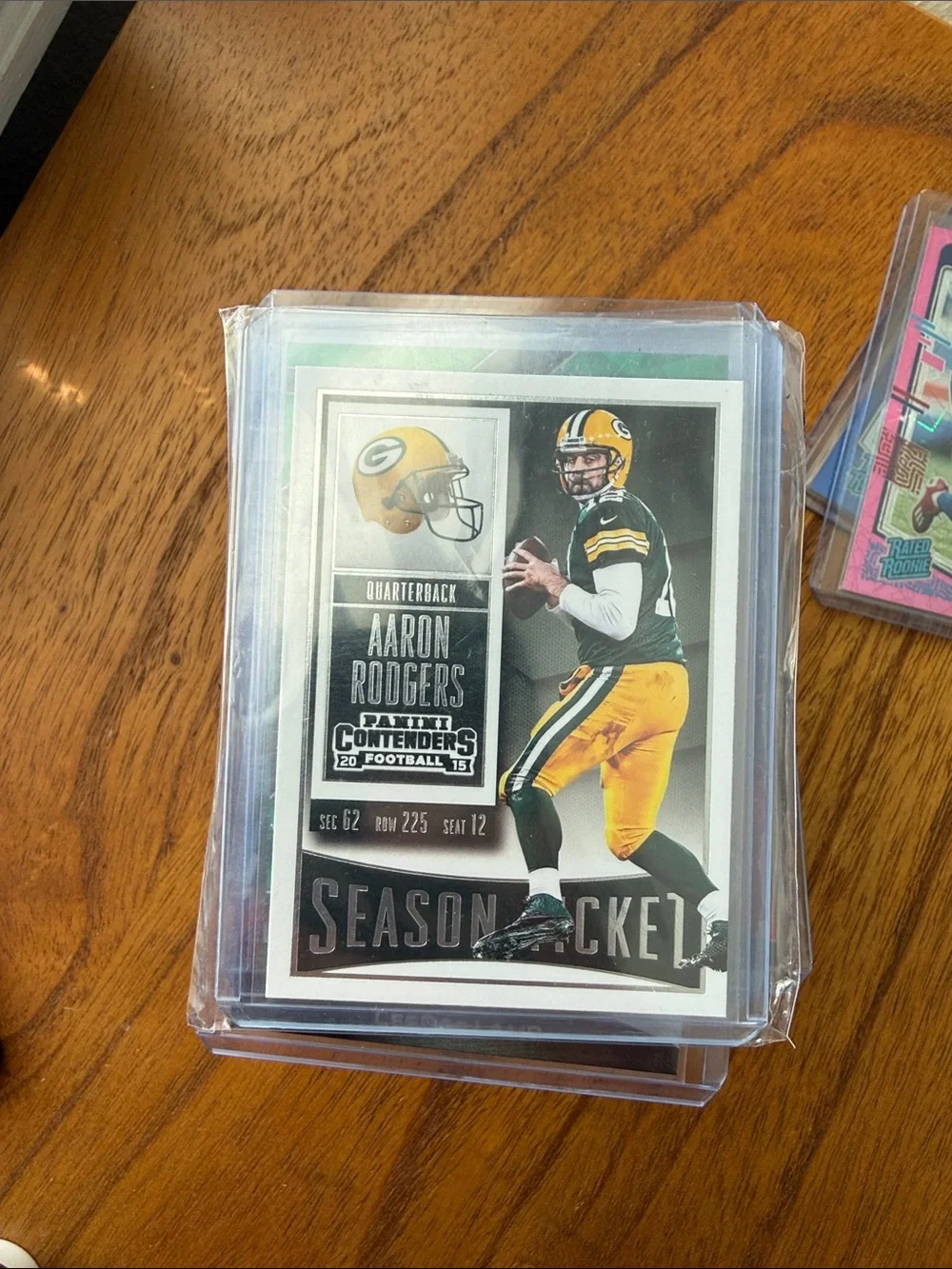Aaron Rodgers Green & Gold Football Trading Card - Quarterback Card